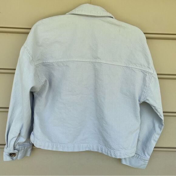 ZARA Light Wash Cropped Utility Jacket Size S - Picture 5 of 10